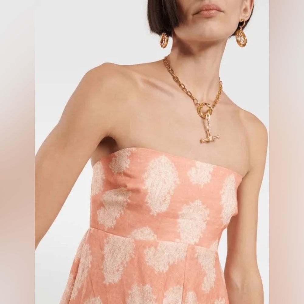 ZIMMERMANN
Devi Bandeau Coral Paisley Midi Dress - Picture 6 of 16